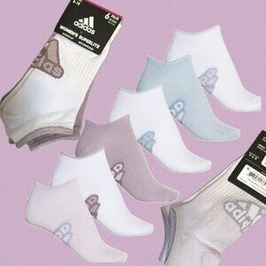Adidas Superlite Logo Assorted Colors Arch Compression No Show Socks -6 Pk